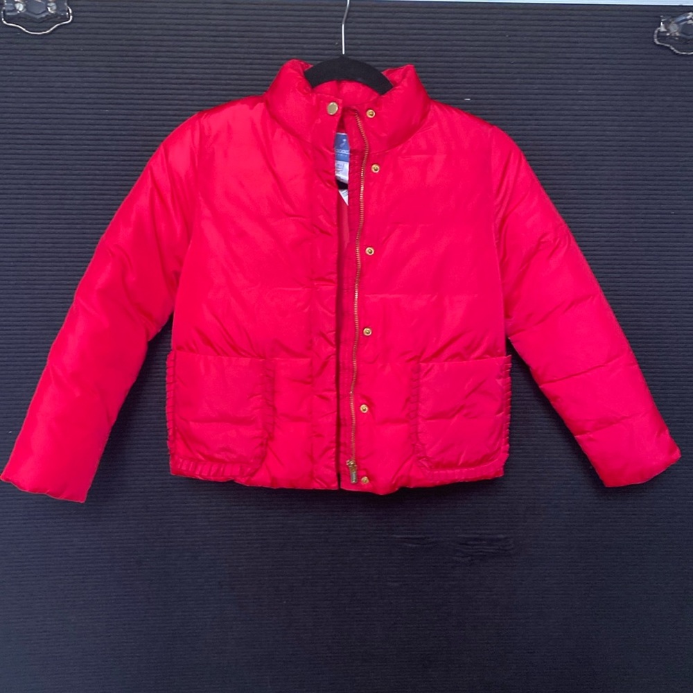 Fuchsia colored, girls puffer coat from Jacadi. Lightly worn.